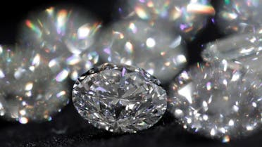Diamonds are pictured during an official presentation by diamond producer Alrosa in Moscow, Russia, on Ferbuary 13, 2019. (Reuters)