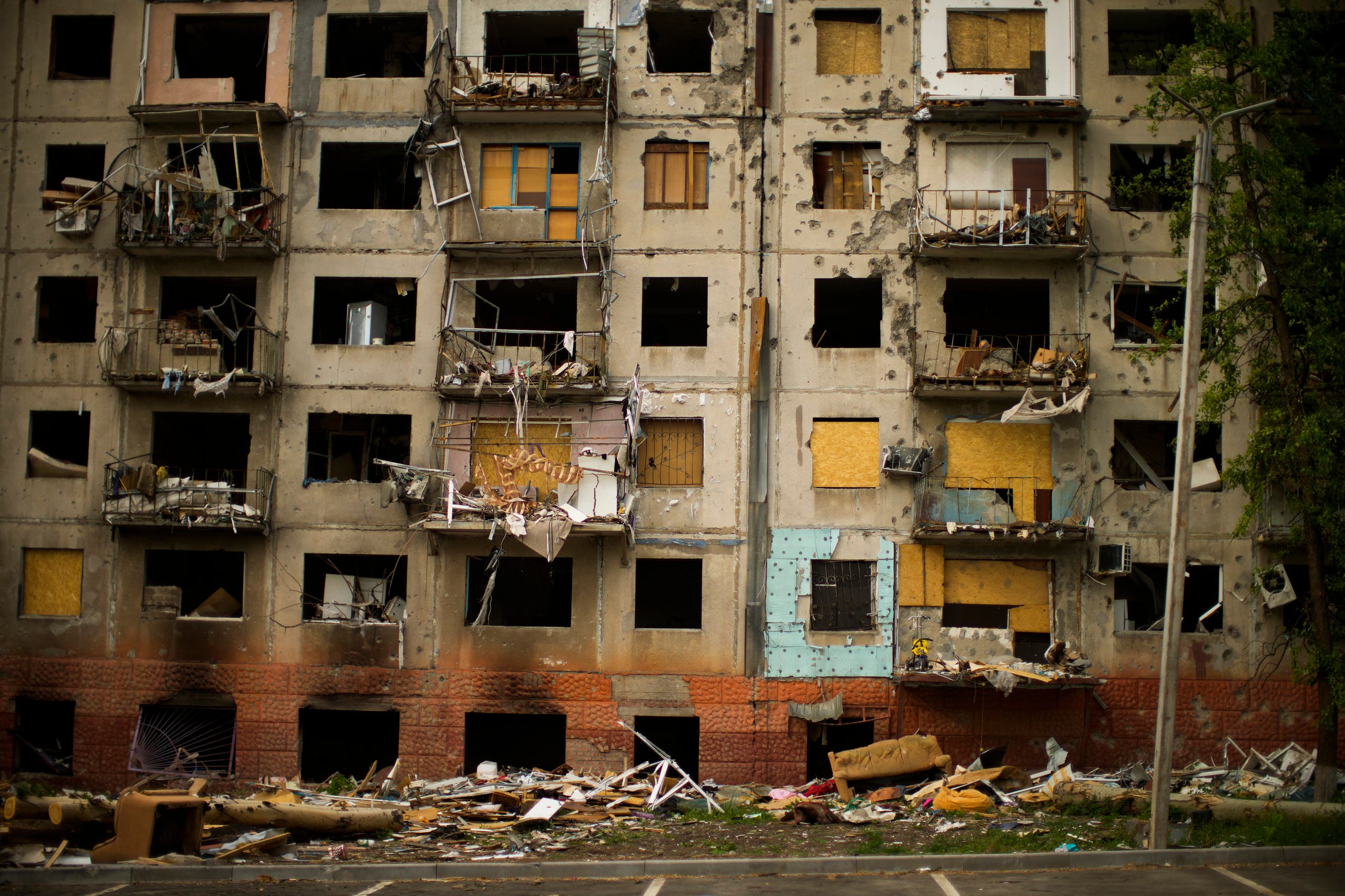 الدمار في مدينة كراماتورسك في دونباس