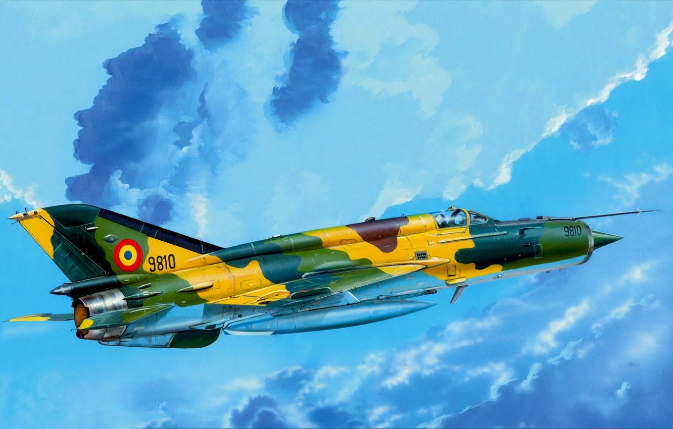 لوحة تجسد طائرة ميغ 21 سوفيتية
