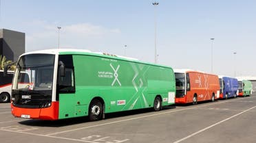 The new visual identity branding for buses serving Al Quoz Creative Zone. (WAM)