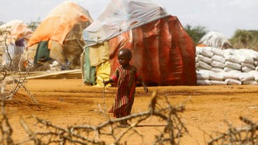 A child walks outside makeshift shelters at the Kaxareey camp for the internally displaced people after they fled from the severe droughts, in Dollow, Gedo Region, Somalia May 24, 2022. (File photo: Reuters)