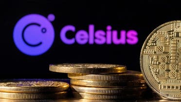 Celsius Network logo and representations of cryptocurrencies are seen in this illustration. (Reuters)