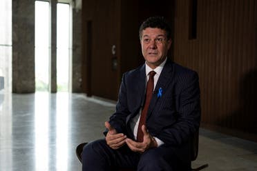 Philippe Leclerc, Turkey's representative for the United Nations High Commissioner for Refugees (UNHCR), speaks during an interview with Reuters in Istanbul, Turkey, June 20, 2022. (Reuters)