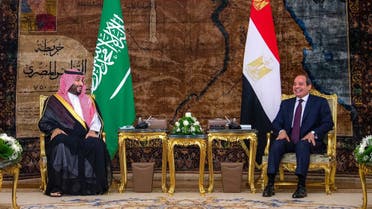 Saudi Arabia’s Crown Prince Mohammed bin Salman and Egypt’s President Abdel Fattah el-Sisi in Cairo, Egypt on June 21, 2022. (Twitter/KSAmofaEN)