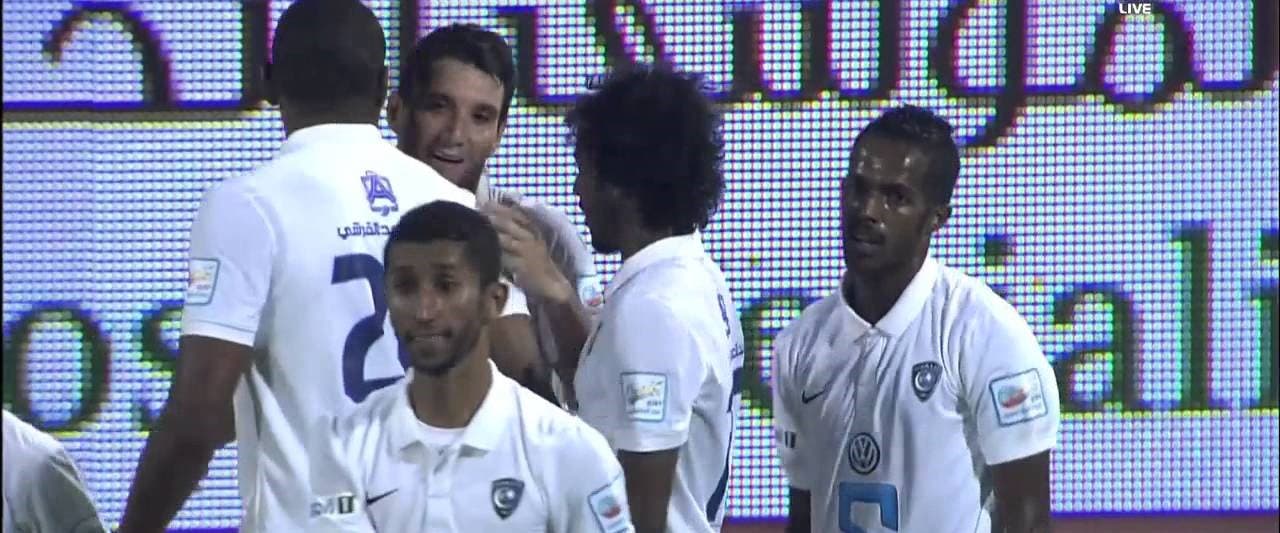 Al Hilal celebrates the opposite goal 