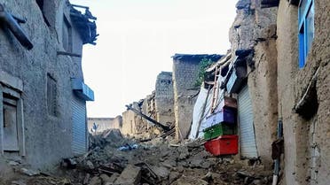 This photograph taken on June 22, 2022 and received as a courtesy of @Alham24992157 / ESN, Bakhtar News Agency, shows damaged buildings following an earthquake in Gayan district, Paktika province. (AFP)