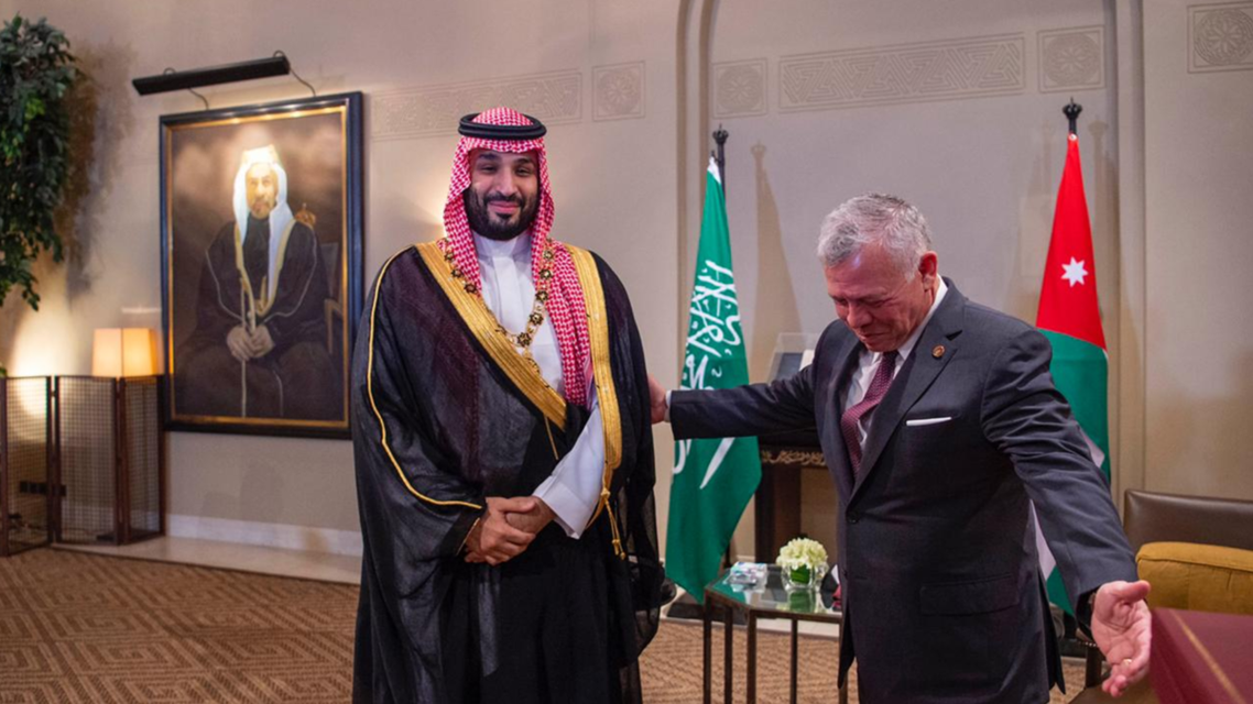 ملك الأردن يرحب بولي العهد السعودي