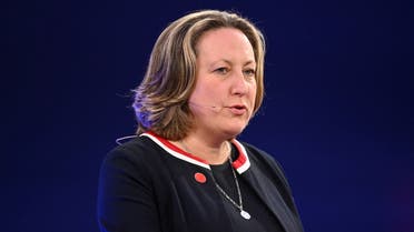  Britain's International Trade Secretary Anne-Marie Trevelyan speaks during the Global Investment Summit at the Science Museum, in London, Britain, October 19, 2021. (File photo: Reuters)