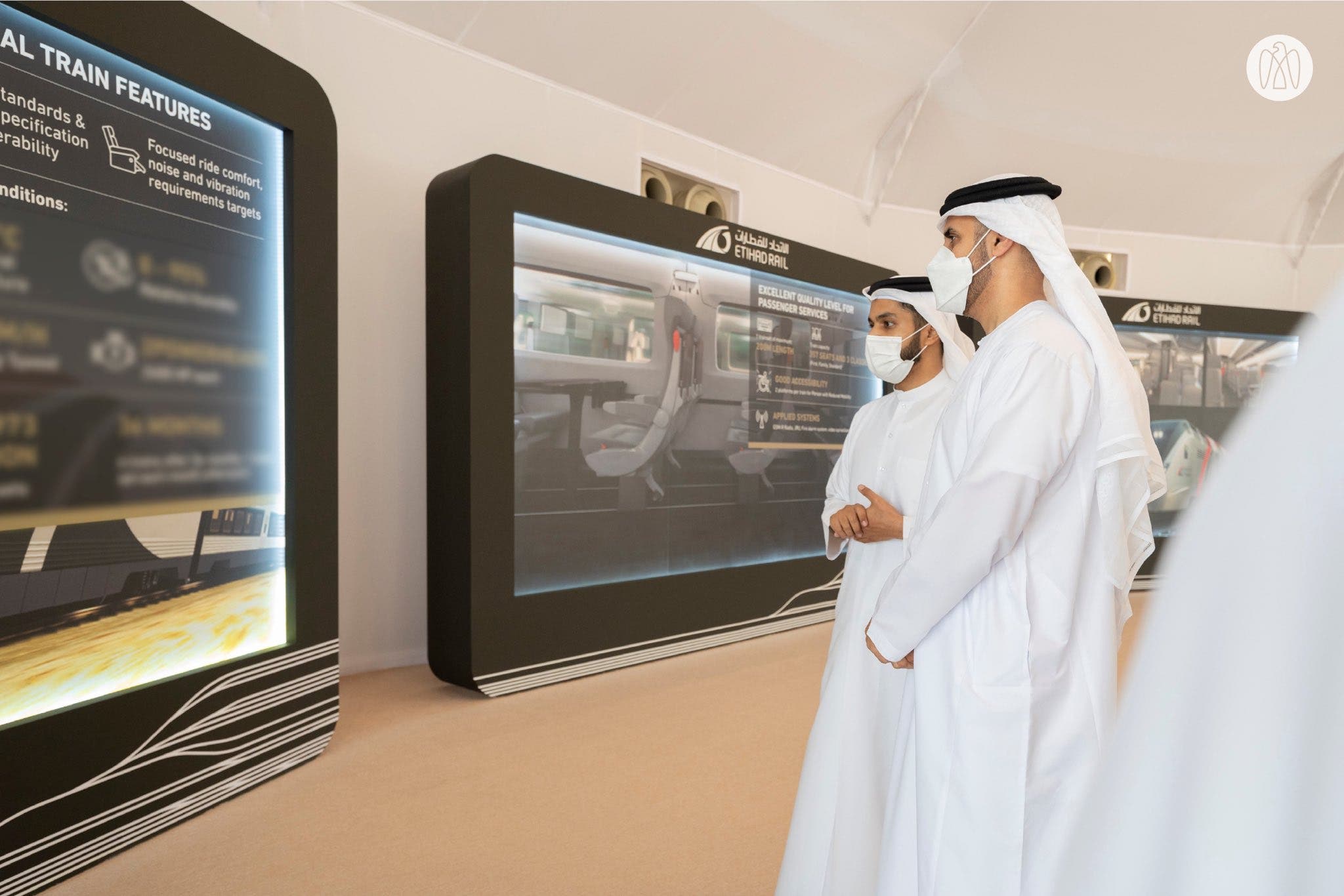 Sheikh Theyab bin Mohamed, Chairman of Etihad Rail, this week visited the 145-kilometre stretch of line that is being built from Sharjah to Fujairah Port and Ras Al Khaimah. (Supplied: Abu Dhabi Media Office)