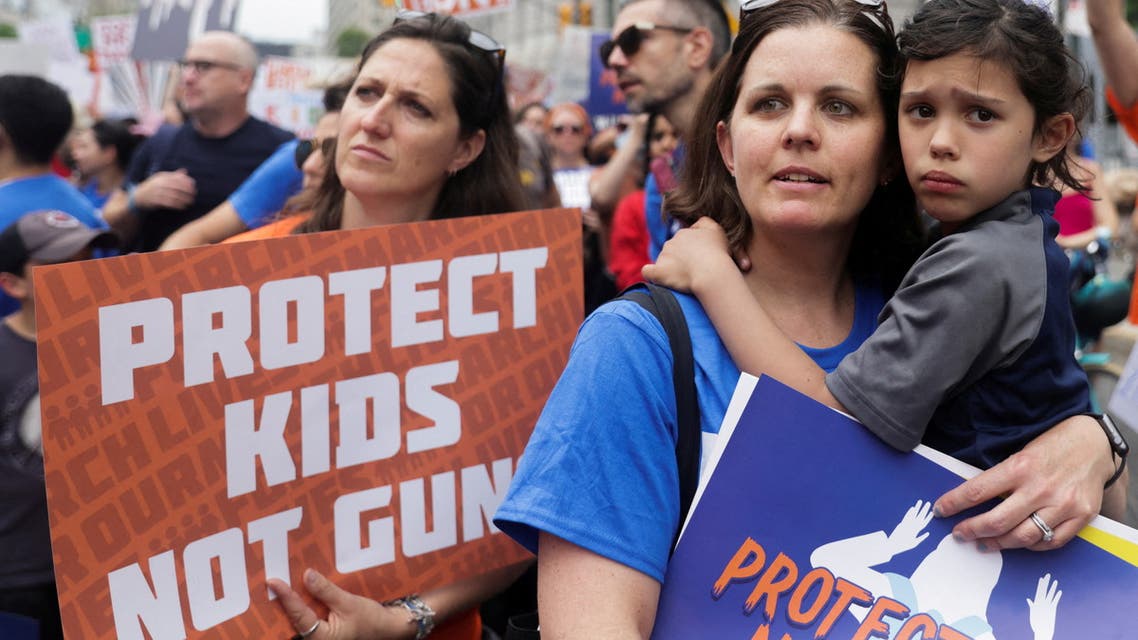People attend March for Our Lives rally, one of a series of nationwide protests against gun violence, in New York City, U.S., June 11, 2022. (Reuters)