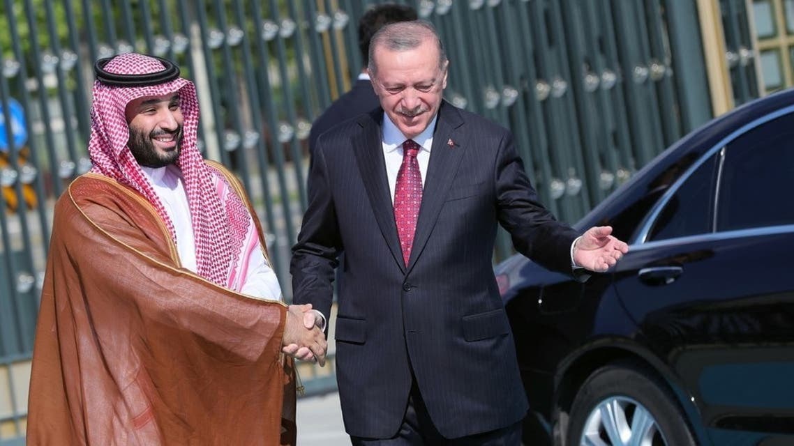 ولي العهد السعودي، الأمير محمد بن سلمان والرئيس التركي رجب طيب أردوغان(فرانس برس)