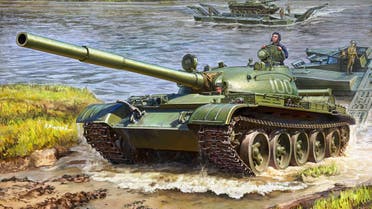 لوحة تجسد دبابة سوفيتية تي 62