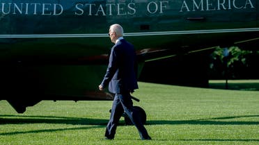 US President Joe Biden walks to Marine One on the South Lawn of the White House in Washington, DC, on June 25, 2022, as he departs for Germany to attend the G-7 meeting. (AFP)