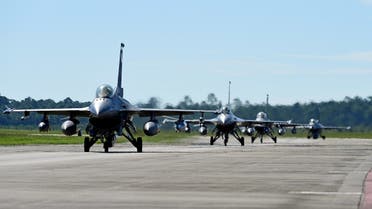 US Air Force F-16 Fighting Falcons taxi upon landing at Tyndall Air Force Base, Florida. (File Photo: Reuters)