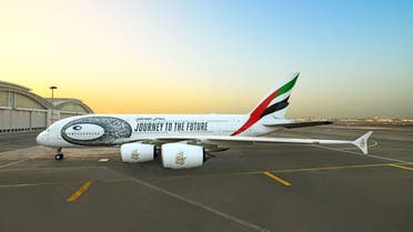 The incident reportedly affected an Emirates A380 emblazoned with the Museum of the Future livery (pictured). (Supplied)