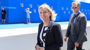 Swedish Prime Minister Magdalena Andersson arrives for a NATO summit in Madrid, Spain, on June 29, 2022.  (Reuters)