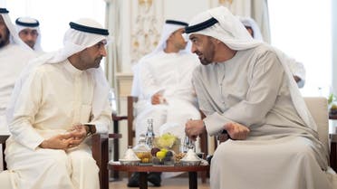 UAE President Sheikh Mohamed bin Zayed receives Secretary General of the Gulf Corporation Council Dr Nayef Falah al-Hajraf in Abu Dhabi. (WAM)