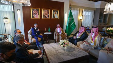 Saudi Arabia’s Foreign Minister Prince Faisal bin Farhan meets his Indian counterpart Dr. Subrahmanyam Jaishankar on the sidelines of the G20 meeting in Bali, Indonesia. (Twitter)