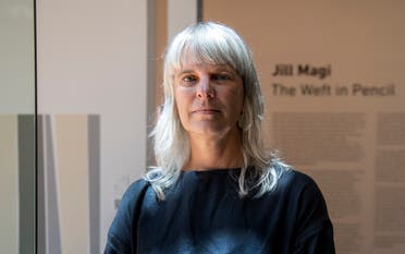 American visual artist and poet Jill Magi at WArehouse 421 in Abu Dhabi.