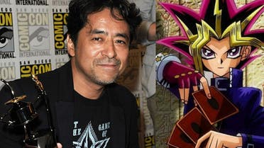 Japanese artist Kazuki Takahashi who created the hit manga comic series “Yu-Gi-Oh!,” which spawned a worldwide media franchise including a trading card game (left) and Yu-Gi-Oh! card (right). (Twitter)