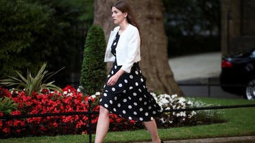 British Minister of State for Universities Michelle Donelan walks at Downing Street, in London, Britain, on July 5, 2022. (Reuters)