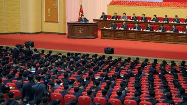 North Korea’s leader Kim Jong Un addresses a special workshop for officials in the party life guidance sections of organizational departments of party committees at all levels of the Workers’ Party of Korea (WPK) in Pyongyang, North Korea, in this undated photo released by North Korea’s Korean Central News Agency (KCNA) on July 7, 2022. (Reuters)