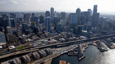 Part of the Seattle skyline and waterfront is shown in this aerial photo in Seattle, Washington, U.S. March 21, 2019. (Reuters)