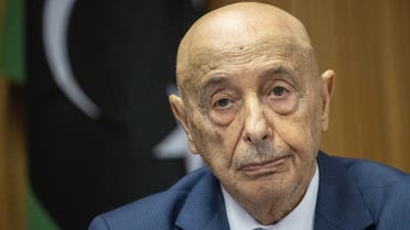 Speaker of the House of Representatives (HoR) Aguila Saleh attends a High-level Meeting on Libya Constitutional Track at the United Nations in Geneva, Switzerland, June 28, 2022. REUTERS/Denis Balibouse/Pool