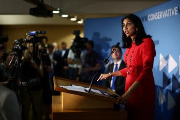 British Attorney General and Conservative leadership candidate Suella Braverman attends the Conservative Way Forward launch event in London, Britain, on July 11, 2022. (Reuters)