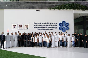 Young achievers from the Rubu’ Qarn Foundation during their tour of the Sharjah Research Technology and Innovation Park. (Supplied)