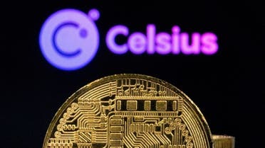 Celsius Network logo and representations of cryptocurrencies are seen in this illustration taken, on June 13, 2022. (Reuters)