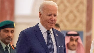 Saudi Crown Prince Mohammed bin Salman receives U.S. President Joe Biden at Al Salman Palace upon his arrival in Jeddah, Saudi Arabia, July 15, 2022. Bandar Algaloud/Courtesy of Saudi Royal Court/Handout via REUTERS ATTENTION EDITORS - THIS PICTURE WAS PROVIDED BY A THIRD PARTY TPX IMAGES OF THE DAY