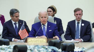 US President Joe Biden attends the Jeddah Security and Development Summit, in Jeddah, Saudi Arabia, July 16, 2022. (Reuters)