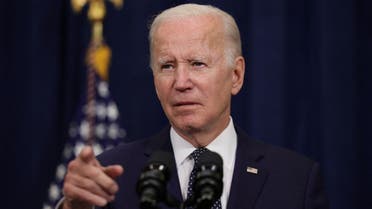 U.S. President Joe Biden attends a news conference at Waldorf Astoria in Jeddah, Saudi Arabia July 15, 2022. REUTERS/Evelyn Hockstein