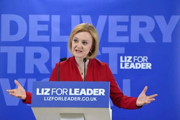 British Foreign Secretary and Conservative leadership campaign candidate Liz Truss speaks during her campaign launch event, in London, Britain, on July 14, 2022. (Reuters)