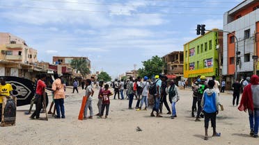 Sudanese protesters take part in an anti-coup demonstration, in the Daym - Bashdar station area in central Khartoum, on July 17, 2022. (AFP)