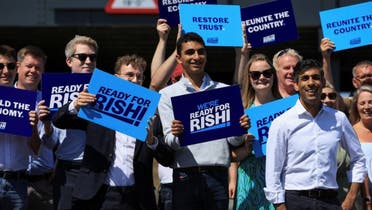 Former Chancellor of the Exchequer Rishi Sunak meets Conservative Party members and activists, in Teesport, Redcar, Britain, on July 16, 2022. (Reuters)