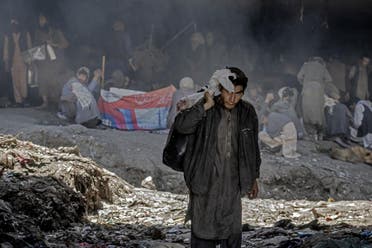 Hundreds of Afghans addicts gather under a bridge to consume drugs, mostly heroin and methamphetamines in the city of Kabul, Afghanistan,Wednesday, on June 15, 2022. (AP)