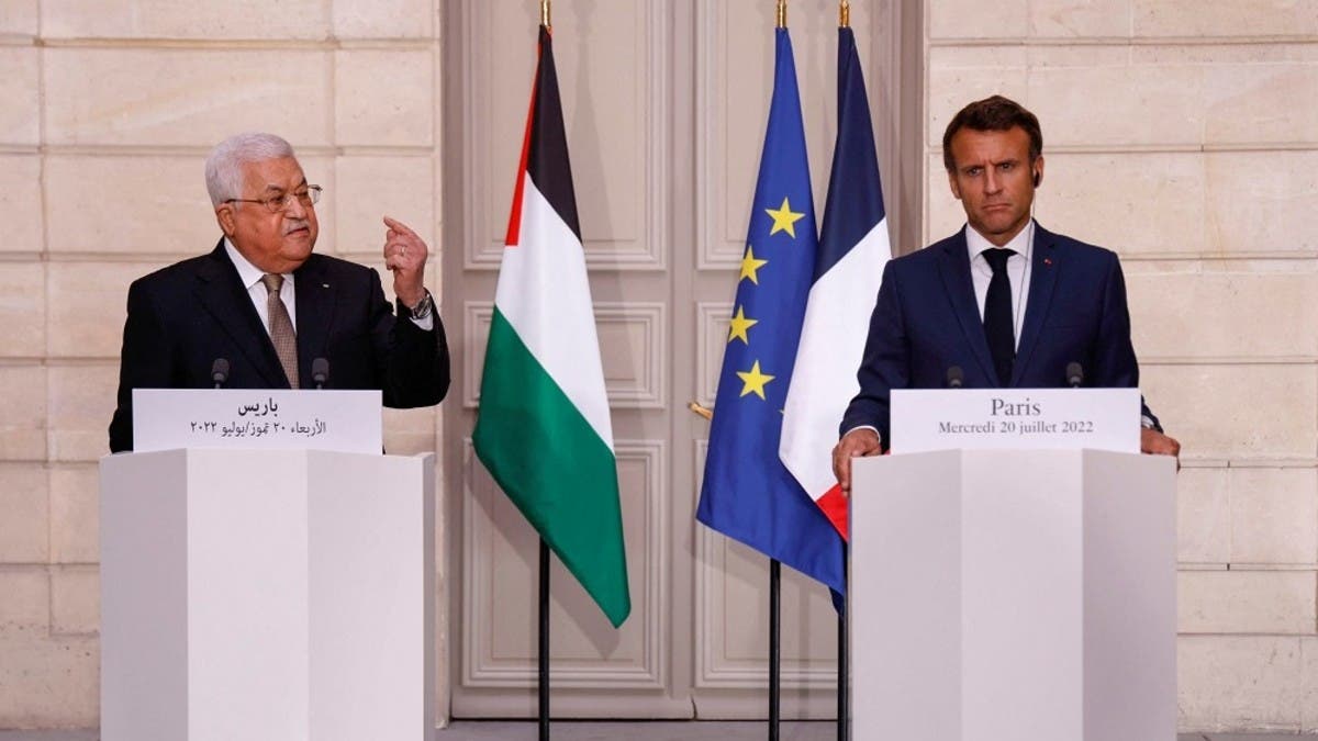 France's Macron Meets Palestinian Leader Mahmoud Abbas In Paris