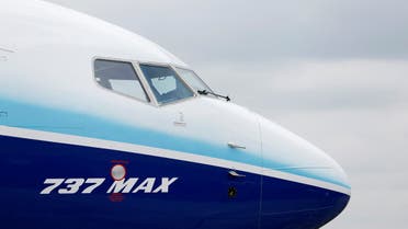 The Boeing 737 MAX aircraft is displayed at the Farnborough International Airshow, in Farnborough, Britain, July 20, 2022. (Reuters)