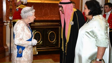 Britain's Queen Elizabeth greets the ambassador of Kuwait at an evening reception for members of the Diplomatic Corps at Buckingham Palace in London, Britain December 4, 2018. (Reuters)