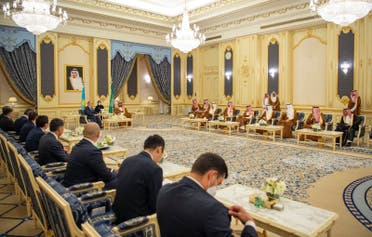 Senior government officials from Saudi Arabia and Kazakhstan attend bilateral talks with Saudi Arabia's Crown Prince in Jeddah. (SPA)