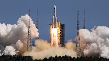 A Long March-5B Y3 rocket, carrying the Wentian lab module for China's space station under construction, takes off from Wenchang Spacecraft Launch Site in Hainan province, China July 24, 2022. China Daily via REUTERS ATTENTION EDITORS - THIS IMAGE WAS PROVIDED BY A THIRD PARTY. CHINA OUT.