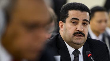 Iraq Human Rights Minister Mohammed Shia al-Sudani addresses a special session of the United Nations (UN) Human Rights Council on the Iraq crisis on September 1, 2014 at the UN Offices in Geneva. The UN Human Rights Counc