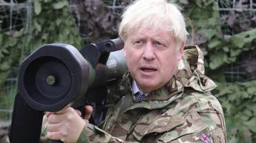 Boris Johnson training with the Ukrainian military