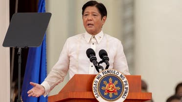 Ferdinand Bongbong Marcos Jr., the son and namesake of the late dictator Ferdinand Marcos, delivers a speech after taking oath as the 17th President of the Philippines, during the inauguration ceremony at the National Museum in Manila, Philippines, June 30, 2022. (Reuters)