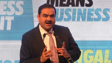 Indian billionaire Gautam Adani addresses delegates during the Bengal Global Business Summit in Kolkata, India April 20, 2022. (Reuters)