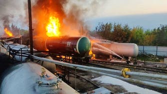 Ukraine overnight shelling triggers fire at Donetsk oil depot