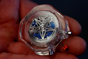 A watch movement of a Zenith El Primero 21 watch is displayed at the at the Baselworld watch and jewellery fair in Basel, Switzerland. (Reuters)