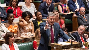 Britain's Labour Party Leader Keir Starmer speaks during Prime Minister's weekly question time debate, at the House of Commons in London, Britain, on July 13, 2022. (Reuters)